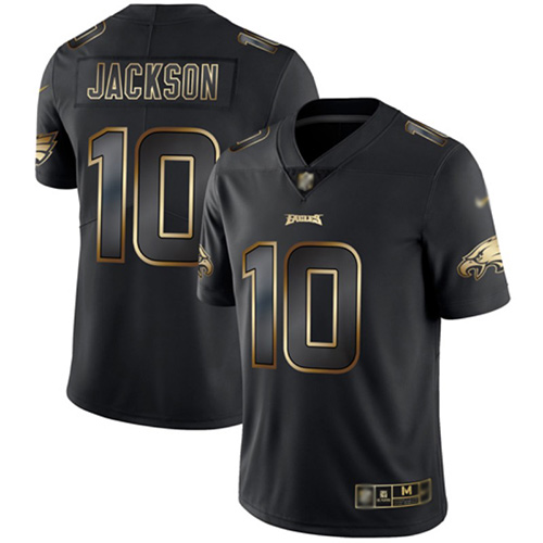 Men Philadelphia Eagles #10 DeSean Jackson Black Gold Vapor Untouchable NFL Jersey Limited Player Football->nfl t-shirts->Sports Accessory